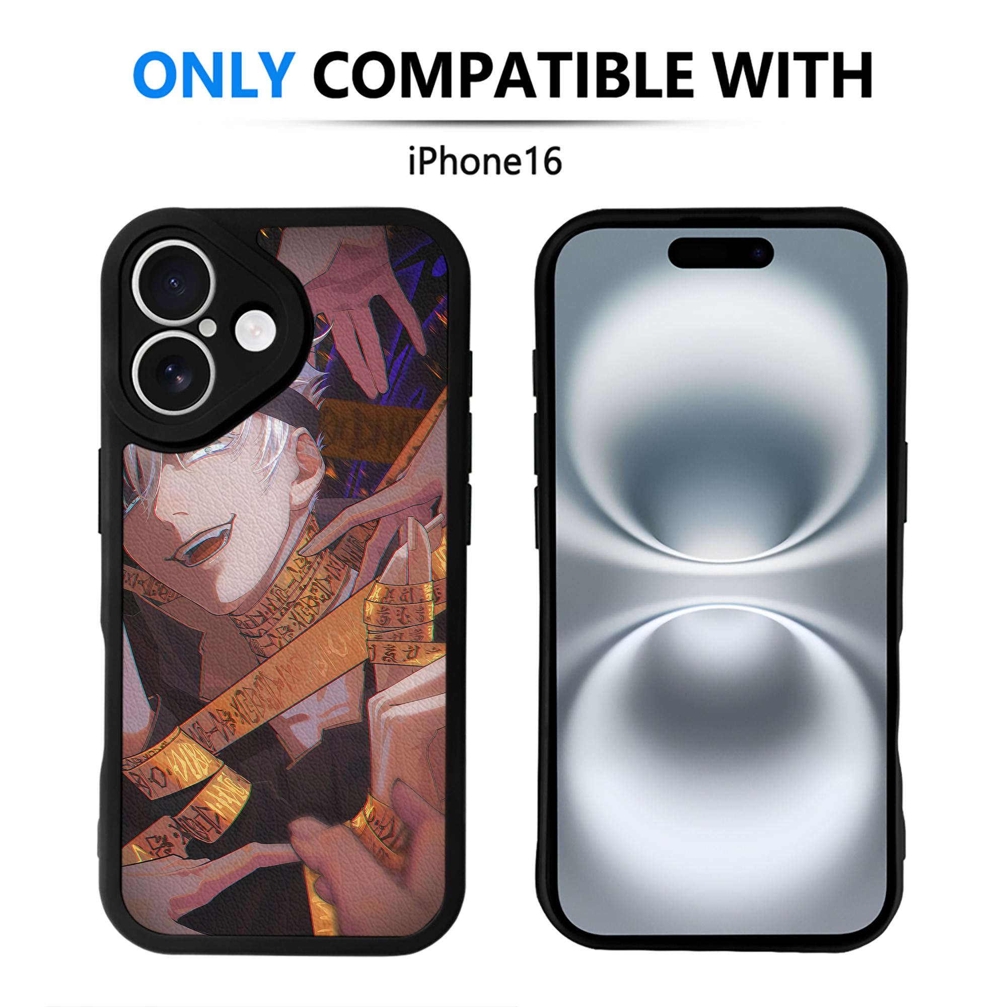 （画像用） 呪術廻戦 Jujutsu Kaisen 【iPhone 16シリーズ対応】シリコンスマホケース（レザー調） 材質：シリコン